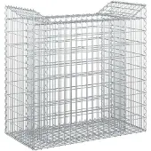vidaXL Gabionen-Hochbeet 50 x 100 x 100 cm Verzinkter Stahl Silber