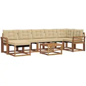 vidaXL Outdoor-Sofagarnitur 8 stk. Natur und Beige