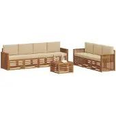 Syfax Sofagarnituren 8 pcs Natur und Beige Massivholz Akazie