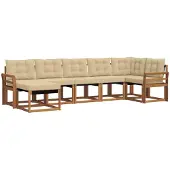 vidaXL Outdoor-Sofagarnitur 7 stk. Natur und Beige