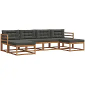 vidaXL Outdoor-Sofagarnitur 6 stk. Natur und Anthrazit