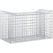 vidaXL Gabionen-Hochbeet 50 x 100 x 60 cm Verzinkter Stahl Silber
