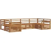 vidaXL Outdoor-Sofagarnitur 6 pcs Natur