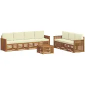 Syfax Sofagarnituren 8 pcs Natur und Creme Massivholz Akazie