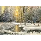 Norimpex Diamantov kleiner Wald mit einsamer Hü tte 30x40cm
