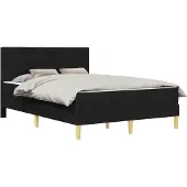Syfax Bettgestell mit Matratze Schwarz 120 x 190 cm Stoff