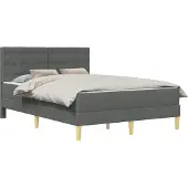 Syfax Bettgestell mit Matratze Dunkelgrau 120 x 190 cm Stoff