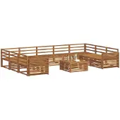 vidaXL Outdoor-Sofagarnitur 10 stk. Natur Massivholz Akazie