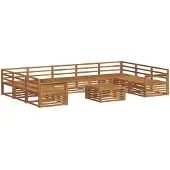 vidaXL Outdoor-Sofagarnitur 10 Stk. Natur Massivholz Akazie