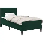 vidaXL Bettgestell mit Matratze Dunkelgrün 90 x 200 cm Samt