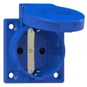 Pce 1050-0bsc Schutzkontakt-Anbausteckdose P-Nova+ 50x50 nat Shutter IP54 seitlich (blau) 10500bsc