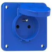 Pce 104-8bc Schutzkontakt-Anbausteckdose 75x75 fb Shutter IP54 rückwärtig (blau) 1048bc