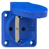 Pce 105-0bsc Schutzkontakt-Anbausteckdose 50x50 nat Shutter IP54 seitlich (blau) 1050bsc
