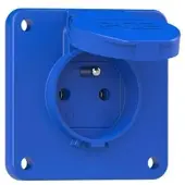 Pce 104-8b Schutzkontakt-Anbausteckdose 75x75 fb IP54 rückwärtig (blau) 1048b