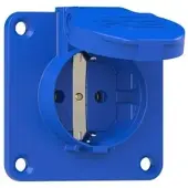 Pce 105-7bw Schutzkontakt-Anbausteckdose 70x70 nat Dichtrand IP54 rückwärtig (blau) 1057bw
