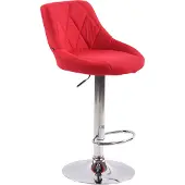 TPFLiving Barhocker Lazius Gestell Metall in Chromoptik Stoff Rot
