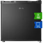 Chiq CSD31D4E Mini Kühlschrank mit Eisfach, Doppelfunktion, umkehrbare Tür, einstellbarer Thermostat, schwarz