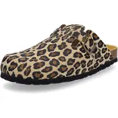 MIDS MONTY Damen Clog Leo mit Rauleder-Fußbett