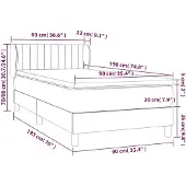 vidaXL Boxspringbett mit Matratze Dunkelblau 90x190 cm Samt