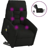 vidaXL Massagesessel Aufstehhilfe Elektrisch Schwarz Mikrofasergewebe