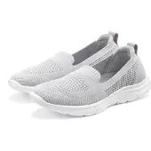 LASCANA Slipper Halbschuh, Sneaker, Slip-On-Sneaker, hellgrau Größe 35