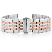 Pacific Armband Modell 4, silberfarben mit rosé-goldenen Akzenten, 22 mm