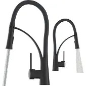 Granitan | Küchenarmatur Nexo - Schwarz - 43 cm Höhe - Flexibler Auslauf - Zwei Wasserstrahlen