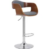 TPFLiving Barhocker Kingsley Gestell Metall in Chromoptik Holz/Kunstleder Schwarz/Grau