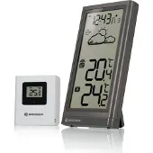 Bresser Wetterstation mit Außensensor, Innen- & Außentemperatur, Wettertrend, Frostwarnung, Funkuhr, großes Display