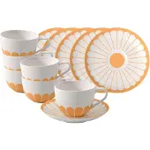Villeroy & Boch Fleur Couleur Cappuccinotassen mit Untertassen