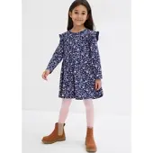 Bonprix Jerseykleid aus reiner Baumwolle, mit Blümchenmuster, mit langem Arm