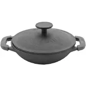 BIOL Servierpfanne 14 cm aus Gusseisen emailliert Wok-Pfanne Gusswok Emaillie