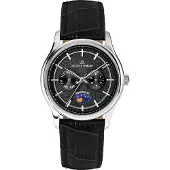 Jacques Lemans 1-2213A Herrenuhr Derby mit Mondphase Schwarz