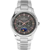 Jacques Lemans Quarzuhr "Derby", rosa (silberfarben, grau, grau), Armbanduhren, Herren, silberfarben, Quarzuhr, Armbanduhr, Herrenuhr, Edelstahlarmband, analog, Wochentag, Mondphase