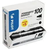 Pilot Permanent marker Pilot SCA 100, Value pack 15+5, rund, sort
