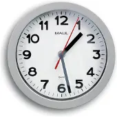 MAUL Wanduhr MAULstep Ø 20 x 4.4 cm Kunststoff 1 x AA (1.5 V) silber