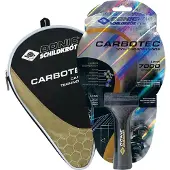 Donic Schildkröt Tischtennis-Schläger Donic-Schildkröt Tischtennisschläger CarboTec 7000, 100% Carbon, 2,3 mm Schwamm, Liga QRC - ITTF Belag, konkav, inklusive Schlägerhülle, 758221