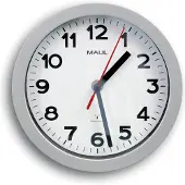 MAUL Wanduhr MAULstep Ø 20 x 4.4 cm funkgesteuert Kunststoff 1 x AA (1.5 V) silber