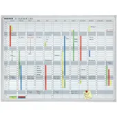 Franken Jahreskalender JetKalender JK1203, magnethaftend, Ablageschale, Großformat, B 1200 x H 900 mm, Stahl & Aluminium, weiß