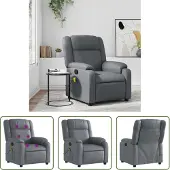The Living Store Massagesessel Grau Kunstleder