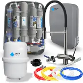 ARI Wasserfilter Set RO7 Slim mit 3-Wege Küchenarmatur HighFlex Grafit, 7-stufige Filtration, Mineralisierung