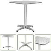 The Living Store Gartentisch Silbern 60x60x70 cm Aluminium