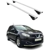 Omtec Dachträger Gepäckträger für Nissan Qashqai J10 2007-2014 Grundträger Metall Grau