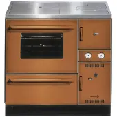 Wamsler wasserf. Küchenofen | K 148 | 23 kW | Maron | Rauchrohr links