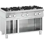 Bartscher Gasherd Serie 700, Modell 70060, Standgerät, 6 Kochstellen, 1200x700 mm