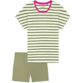 Schiesser Shorty "Casual Essentials" 2 mit unifarbenem Shirt und gestreifter Hose
