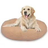 MediaShop Peaceful Pooch L – flauschiges Hundebett – 94 cm Durchmesser – zusammenklappbar – in verschiedenen Größen erhältlich. Katzenbett – waschbar – herausnehmbare Füllung – entspannt Gelenke und Muskeln –