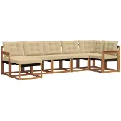 vidaXL Outdoor-Sofagarnitur 7 stk. Natur und Beige