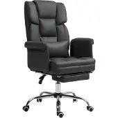Welikera Ergonomischer Bürostuhl, höhenverstellbar 48-56 cm, neigbare Rückenlehne, Fußstütze, Schwarz