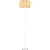 Slyrun Retro Stehlampe mit Kunststoffschirm, Fußschalter, Metallständer, Weiß - Elegante Wohnzimmerleuchte